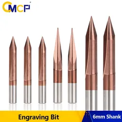 CMCP 2 Flutes Straight Engraving Bits V Bits Router Bit TiCN Coating CNC Carving Milling Cutter 3.175 4 6 8mm Shank