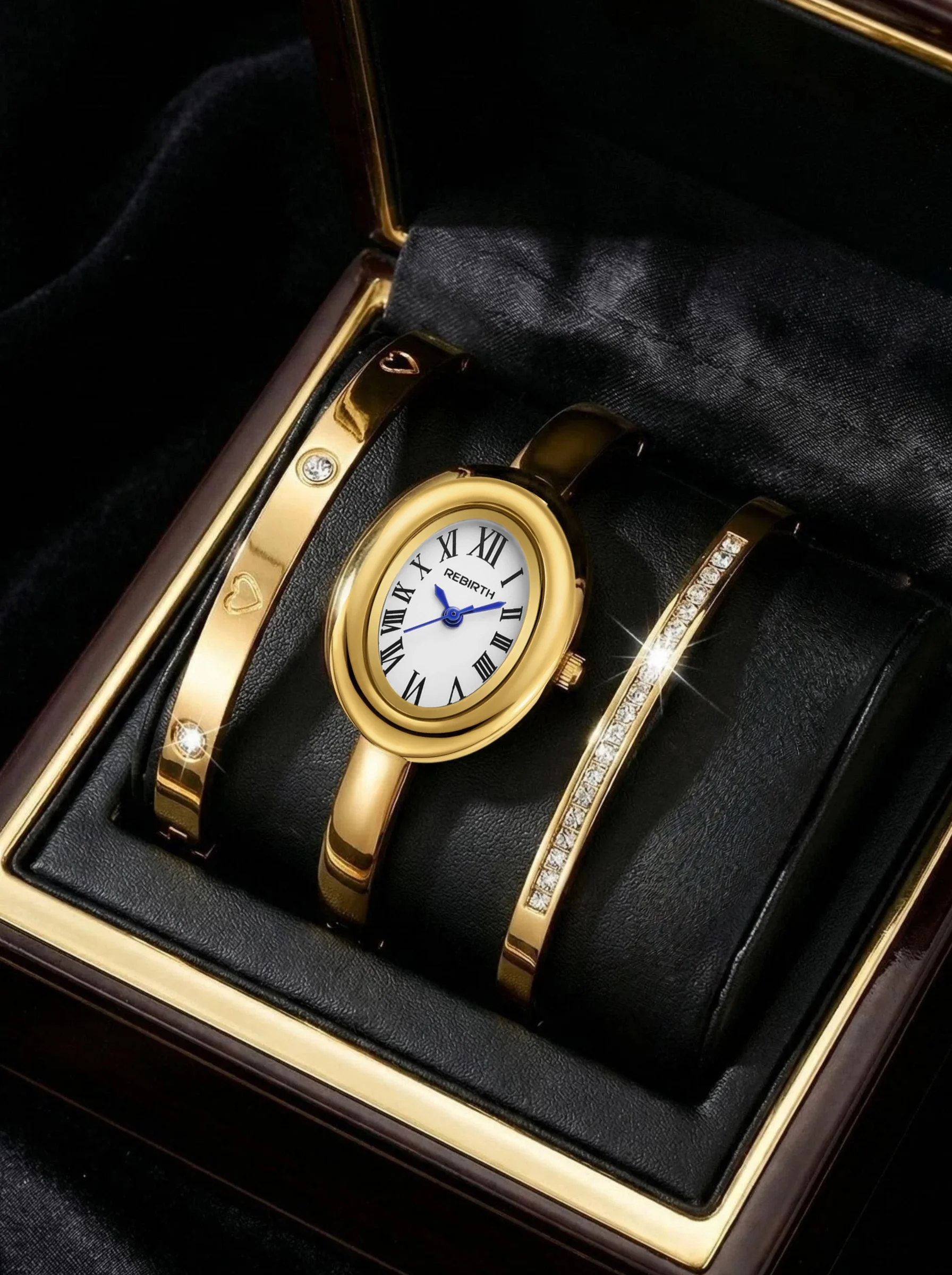 3-Piece Watch and Jewelry Set, Casual, Fashionable, Simple and Versatile Watch