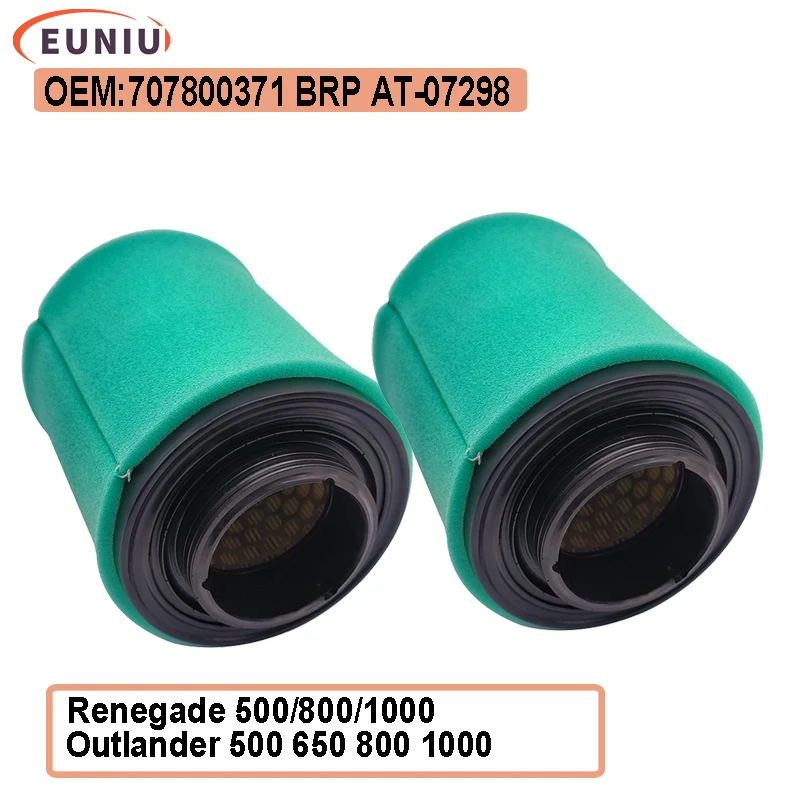 2PCS Air Filter For AT-07298 707800371 Outlander 500 800 1000 4x4 DPS EFI ATV