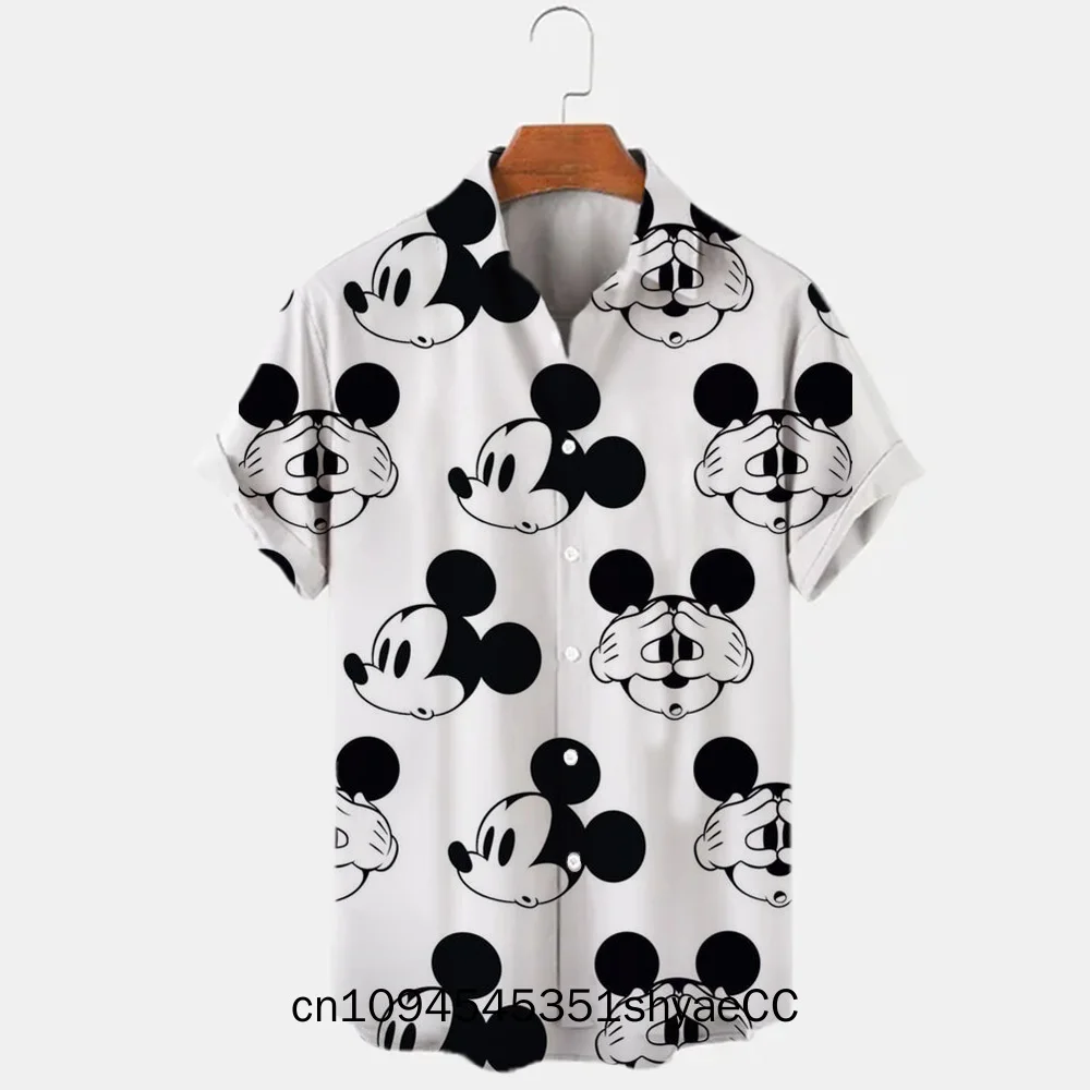 3D Printing Disney Donald Duck Mickey Mouse Floral Temperament Men's Shirt Summer Fashion Street Trend Retro Boutique Top