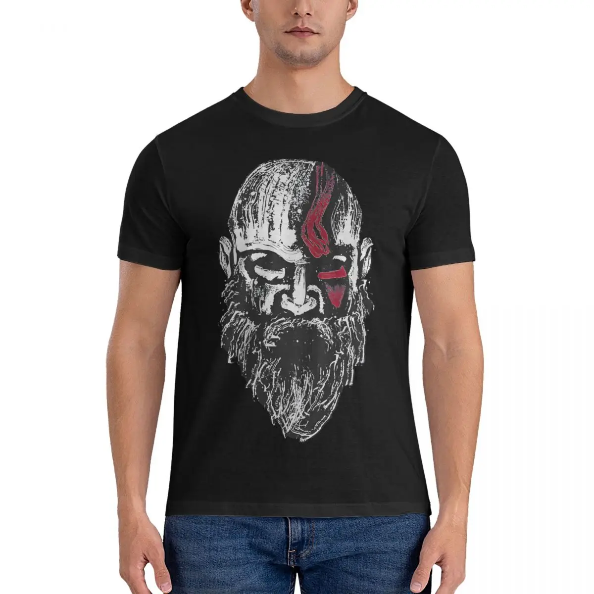 Men Kratos T Shirts God Of War Cotton Clothing Awesome Short Sleeve Crewneck Tees Gift Idea T-Shirts