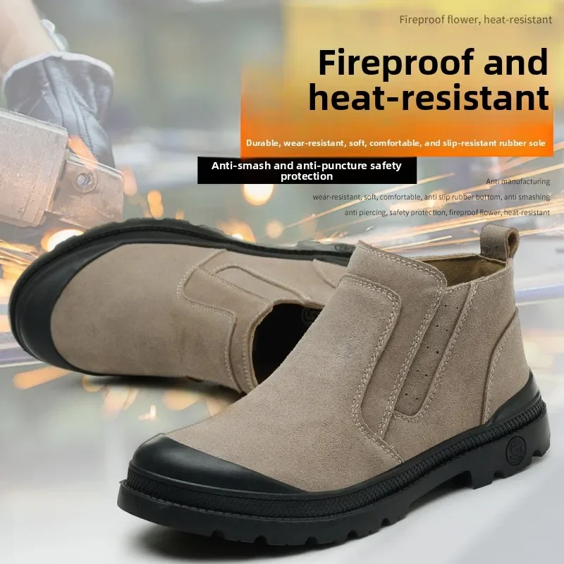 DurableLabor Insurance Shoes Men's High-top Anti-smashing And Anti-piercing Steel Bag Head Electric Welding Shoes