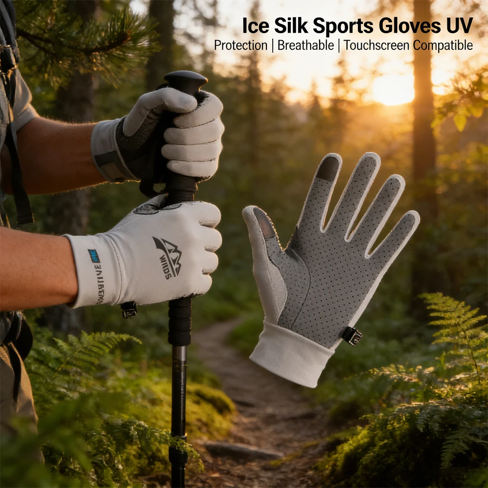 UV-Sonnenschutz-Handschuhe, Vollfinger-Touchscreen-kompatibel, rutschfest, atmungsaktiv, für Männer und Frauen, Sommer, Outdoor, Angeln, Wandern, Fahrten