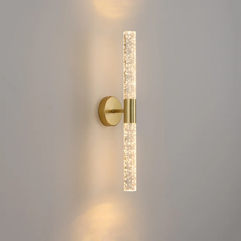 Indoor Double Head 14W LED Wall Lamp Modern Up Down Crystal Bubble Wall Light Bedroom Living room Corridor Background Lights