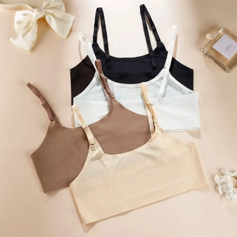 Ice Silk Seamless Bra Beauty Back Sports Yoga Bra Top No Chest Pad Wireless Bra Plus Size Underwear