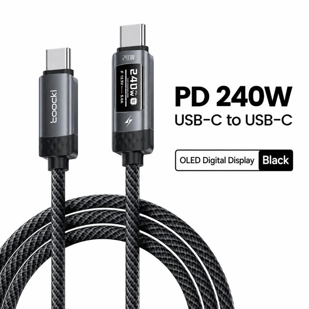 240W USB C Charging Cable PD 3.1 Real Time Readout Fast Charging Cord Data Transfer for MacBook For Notebook For Mobile