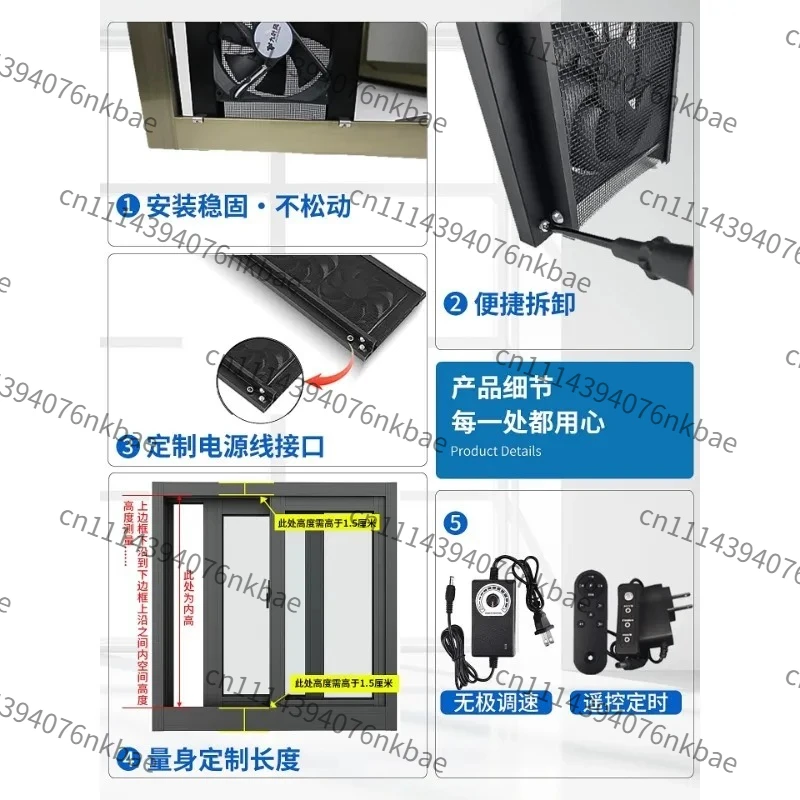 Window Type Silent Exhaust Ventilation Fan, High Efficiency Kitchen Fresh Air Exhaust Machine for Home Ventilation