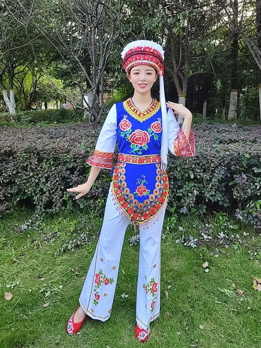 tenue-de-spectacle-de-danse-ethnique-brodee-de-qualite-superieure-nouvel-ensemble-de-vetements-sle-jinhua-pour-femmes-du-yunnan-dali-chines-traditionnelles