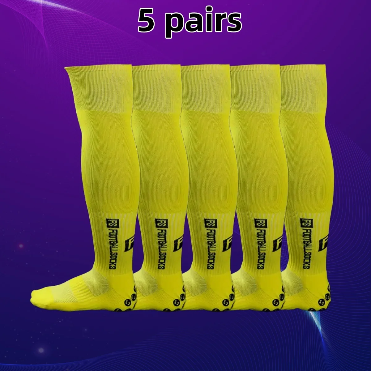 

5 pairs of new Pilates calf socks for men and women, moisture absorbing professional anti slip yoga socks, sports football socks