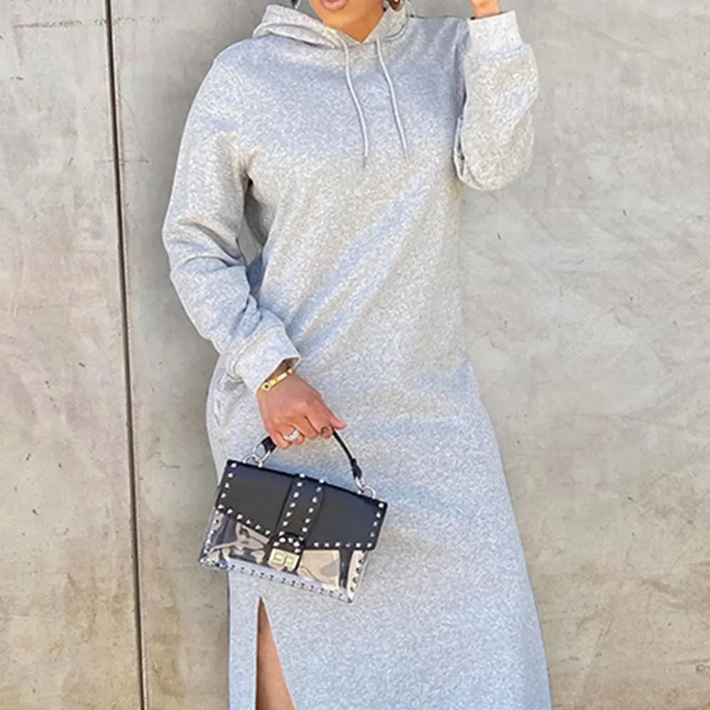 Casual Mid-Length A-Line Dress with Straight-Sleeve Round-Neck Design Body-Fitting Style Women's Fashion Clothing