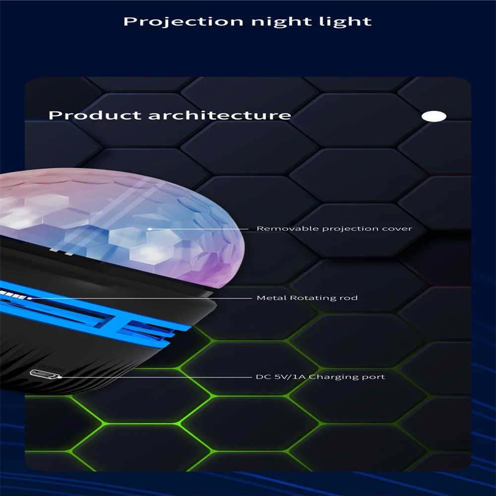 Novelty Lighting USB Charging RGB Projector Lamp Automatically Rotating Led Night Light For Home Children Bedroom Decoration