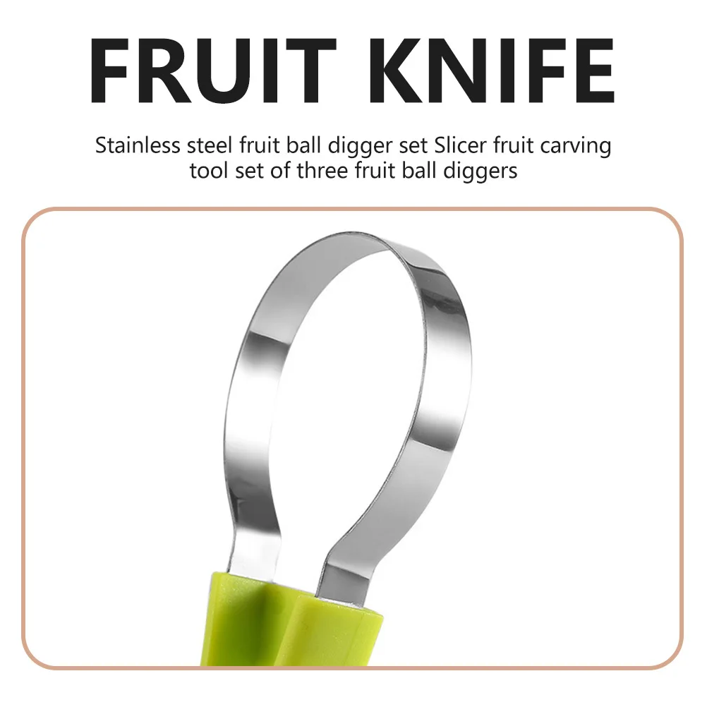

1Set Stainless Steel Fruit Digger Scooper Comfortable Handle Easy to Use Portable Kitchen Tool for Any Fruit Salad