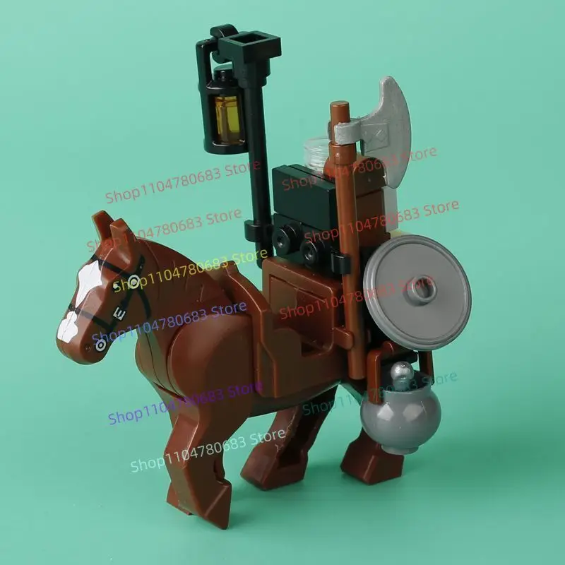 

MOC Building Blocks Medieval Castle Scene Transport Ox Cart Horse-Drawn Carriage Assembly Model Display Piece Anime Toy Gift