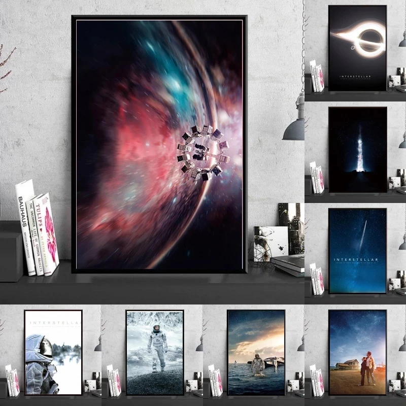 Art Canvas Painting Interstellar Movie Wall Poster and Print Picture Space Universe Astronaut Bedroom Home Art Decoration