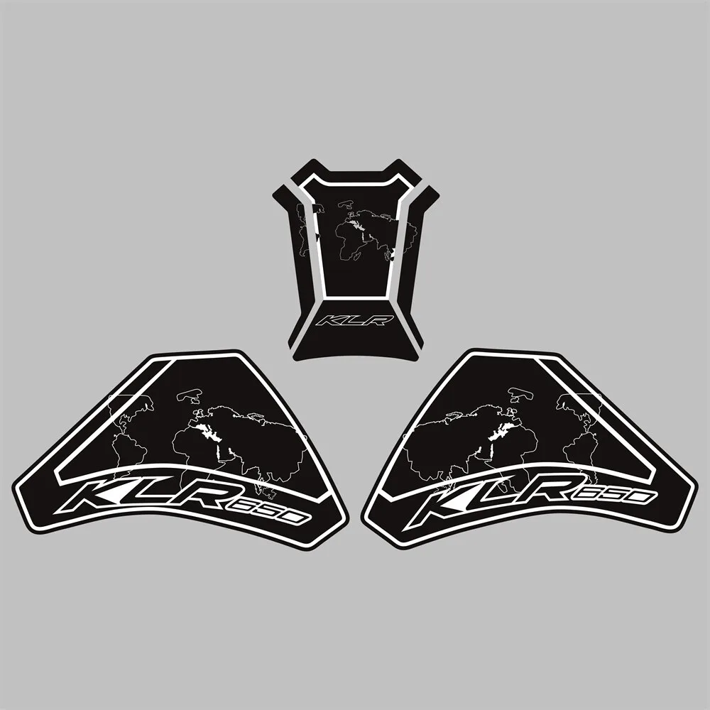 

For KAWASAKI KLR650 2022-2023 3D Gel Front &Side Tank Fuel Gip Decal Sticker Pad