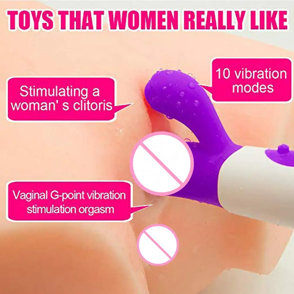 Soft Silicone Vibrator G Spot Clit Stimulator Waterproof Female Sex Toy AV Wand