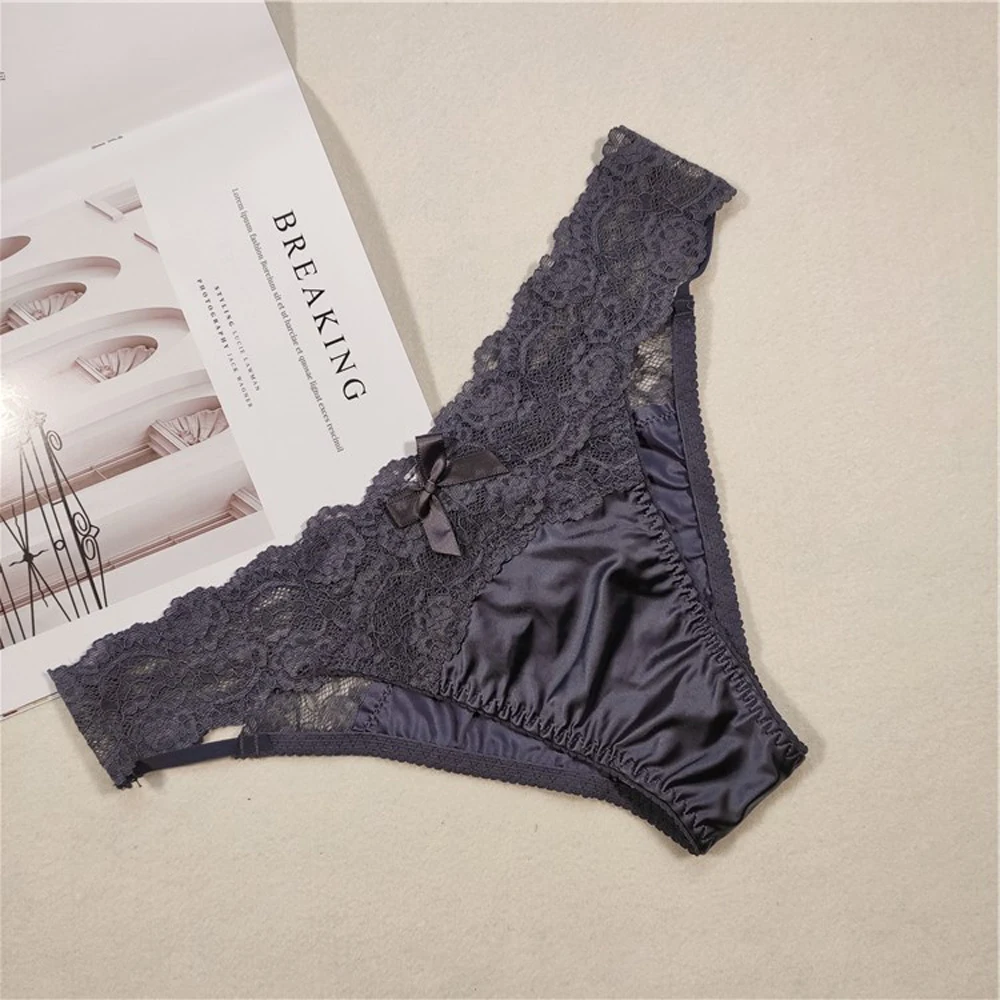 

New Thong Low Waist Yoga Smooth Panties Fitness Shorts Satin Underpants Lace Briefs