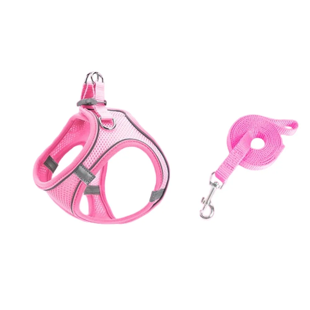 

Adjustable Dog Harness Leash Set Breathable Reflective Dog Chest Strap Escape Proof Comfortable Cat Harness Vest For Dogs Cats