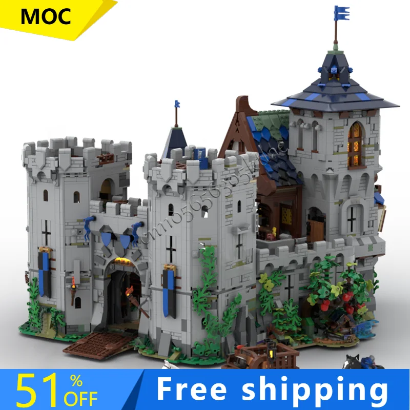 

6959 PCS MOC Black Classic Fortress Building Block Retro Architecture Model Display Toys Kids Assembly Birthday Christmas Gifts