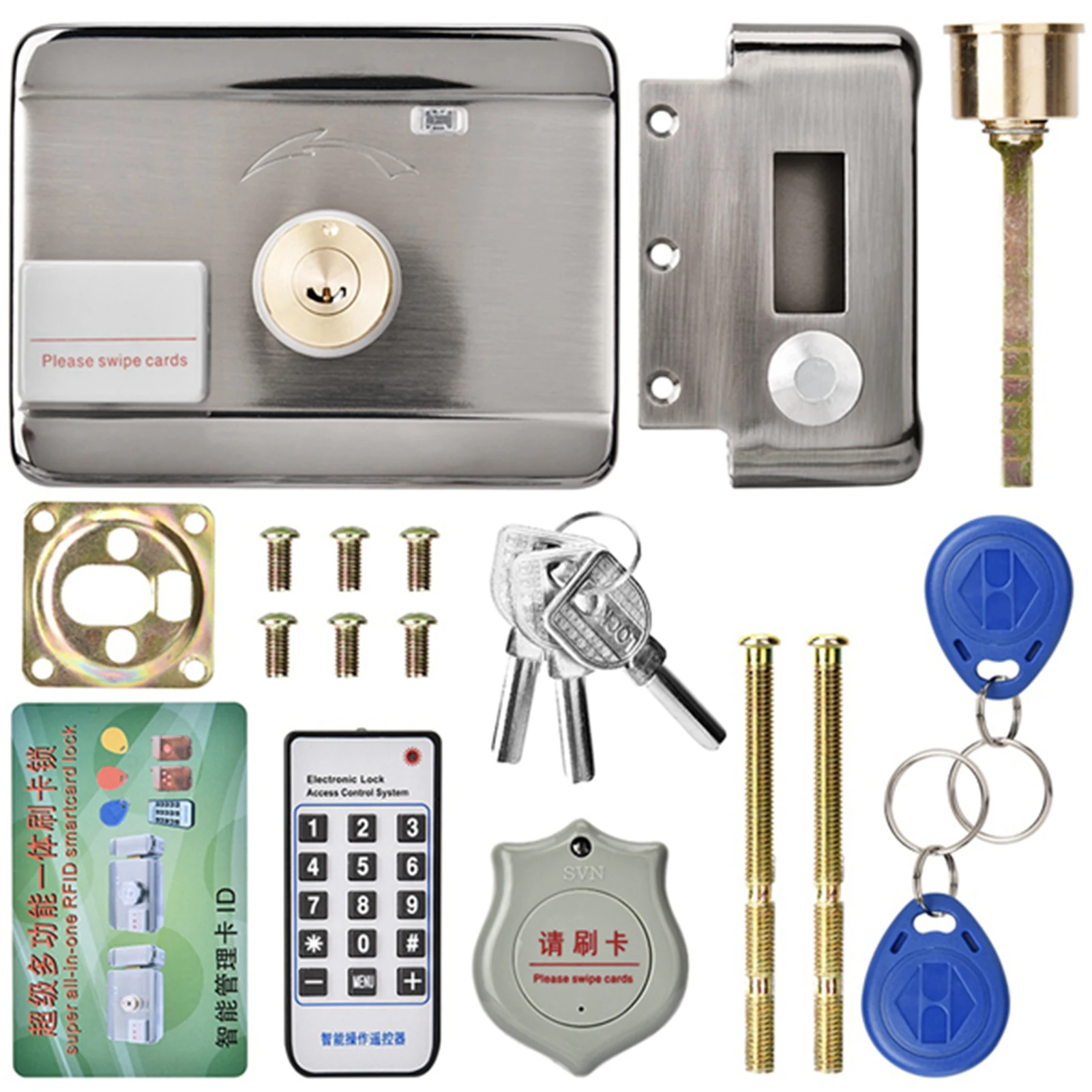 12V ドアロック ドアロック電子アクセスインテリジェントシステム ID ダブルヘッド 12V ドアロックスマートドアロックインテリジェントドアロック