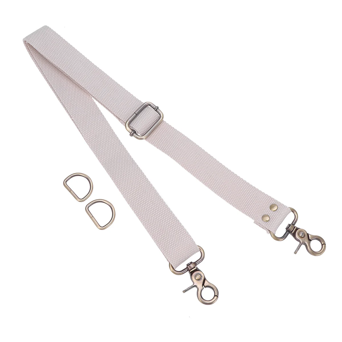 

1Pcs Adjustable Cotton Webbing Strap 3.2cm Wide Beige Comfortable Shoulder Crossbody Bag Replacement Belt Fashion Canvas Handbag
