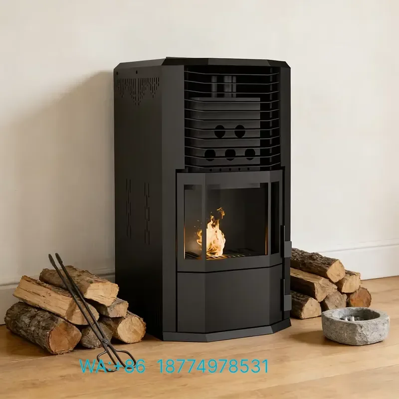 for PANSEE PU-220 15KW Cast Iron Wood Pellet Stove Modern Freestanding Eco-Friendly Durable Heating Equipment with 2-Year