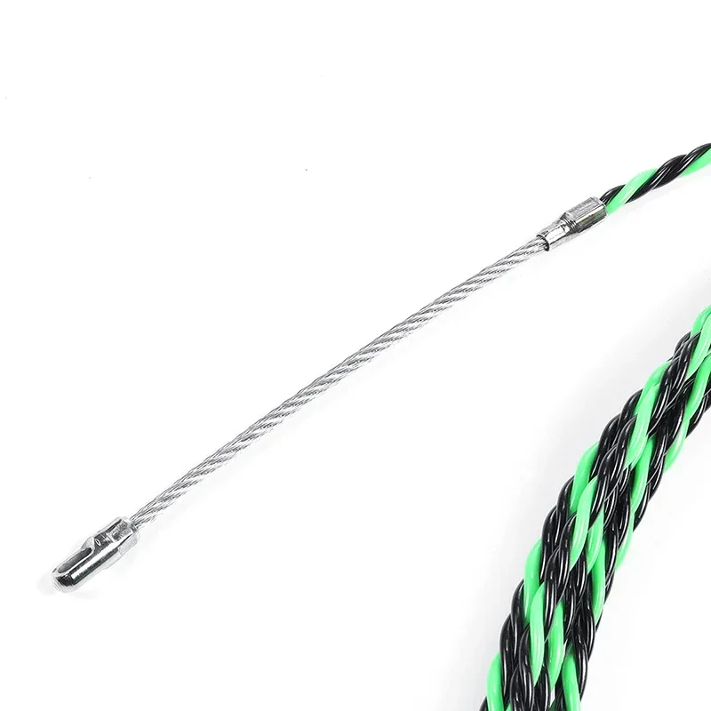 5mm Snakes Fish Tape Wire + two Cable Tensioner 5-30M Green Guide Device Fiberglass Electric Cable Push Pullers Duct