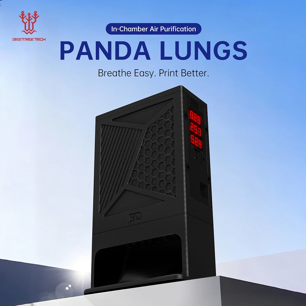 BIGTREETECH Panda Lungs 3D Printer Air Purifier HEPA Activated Carbon Filter Humidity Temp Auto Purify for P1S X1C X1E A1 A1mini