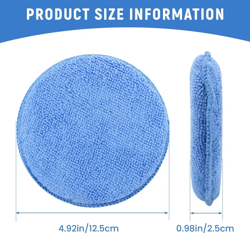 5Inch Microfiber Wax Applicator Ultra-Soft Waxing Polishing Foam Sponge Pads For Car Waxing, Polishing & Detailing Clean Tools
