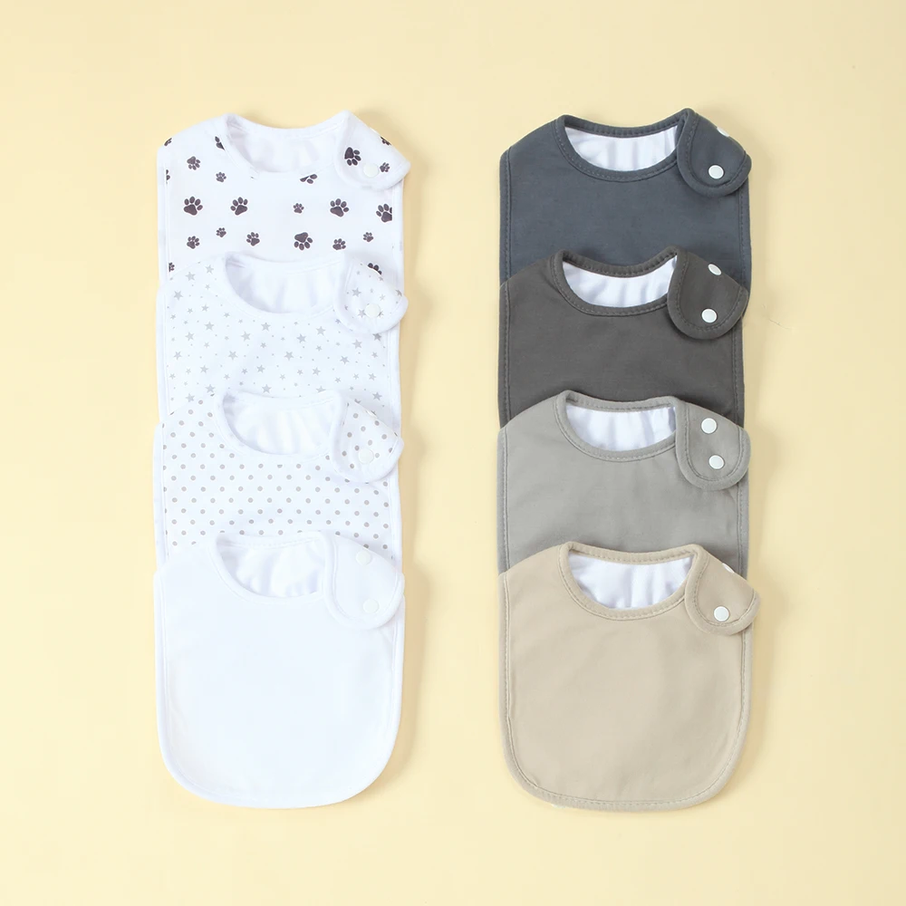 

8 шт. водонепроницаемых нагрудников для мальчиков, 4-слойные толстые впитывающие нагрудники для малышей, мягкие и приятные для кожи, с регулируемой застежкой.