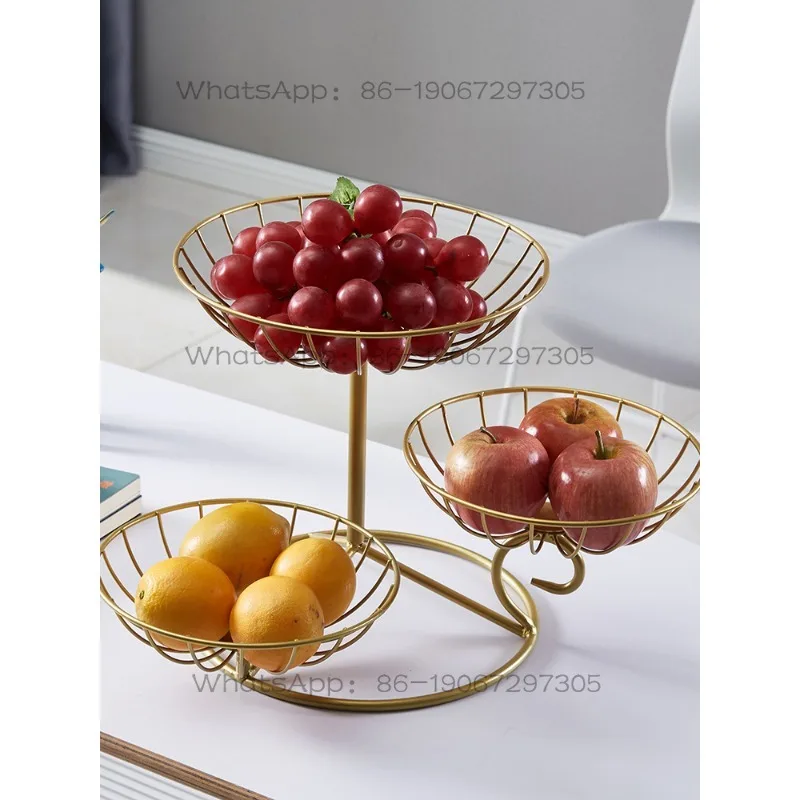 Three-layer Light Luxury Multi-layer Fruit Plate Living Room Home Coffee Table Placement Creative Housewarming