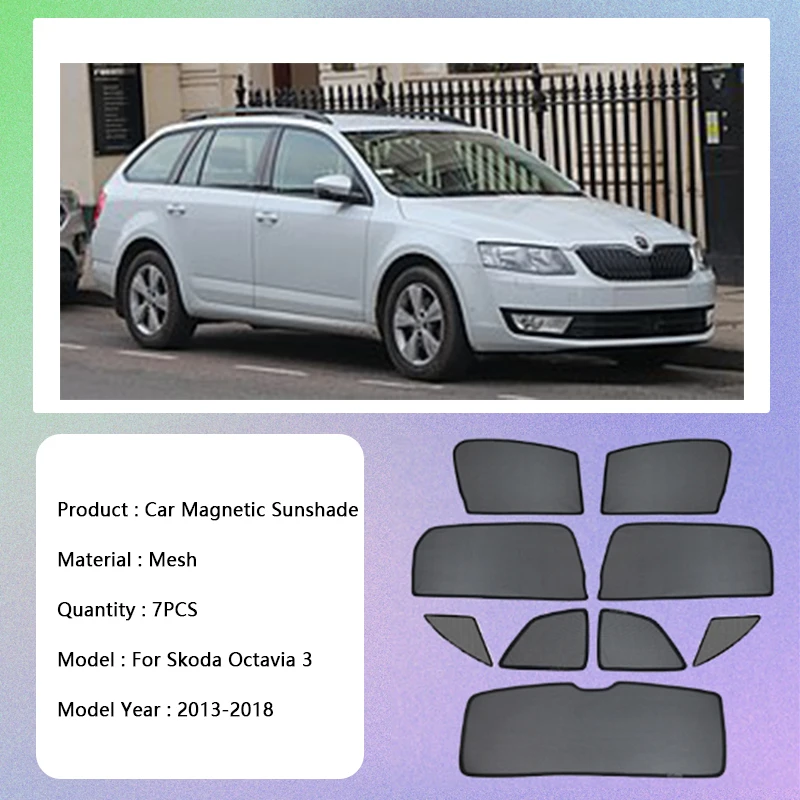 For Skoda Octavia 3 Combi Wagon Estate MK3 A7 5E 2013 2014 2015 2016 2017 2018 UV Protection Shield Windows Sunshade Side Visor