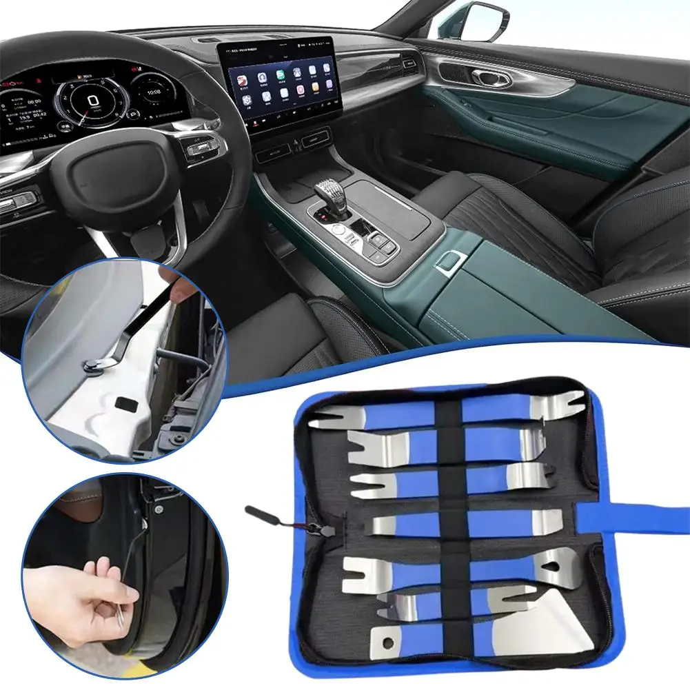 

Car Hand Tool Center Console Rocker Auto Audio Disassembly Stainless Clip Tool Pry Bar Steel Interior Disassembly E5S7