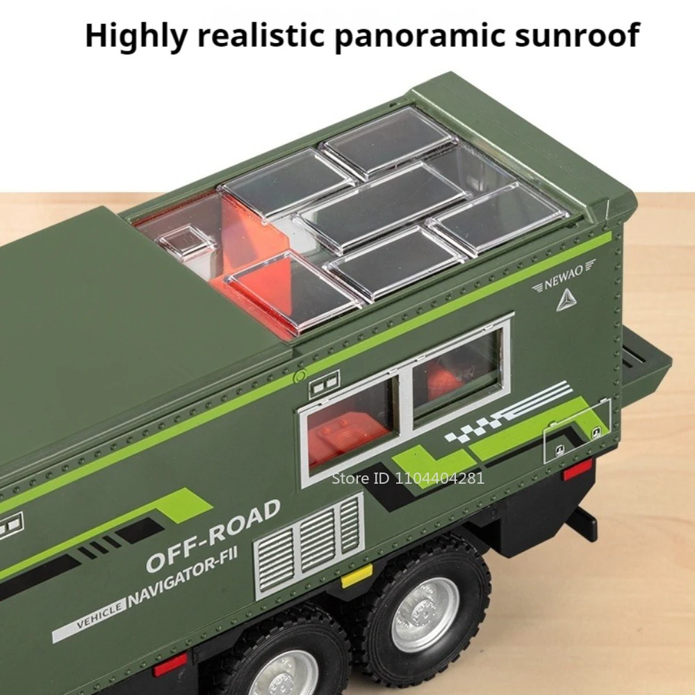 كبير 1:18 NOMADISM السفر RV دييكاست ألعاب مصنوعة من خليط معدني نموذج سيارة الأبواب فتح ضوء الصوت سيارات مصغرة الأطفال هدية الكريسماس #3