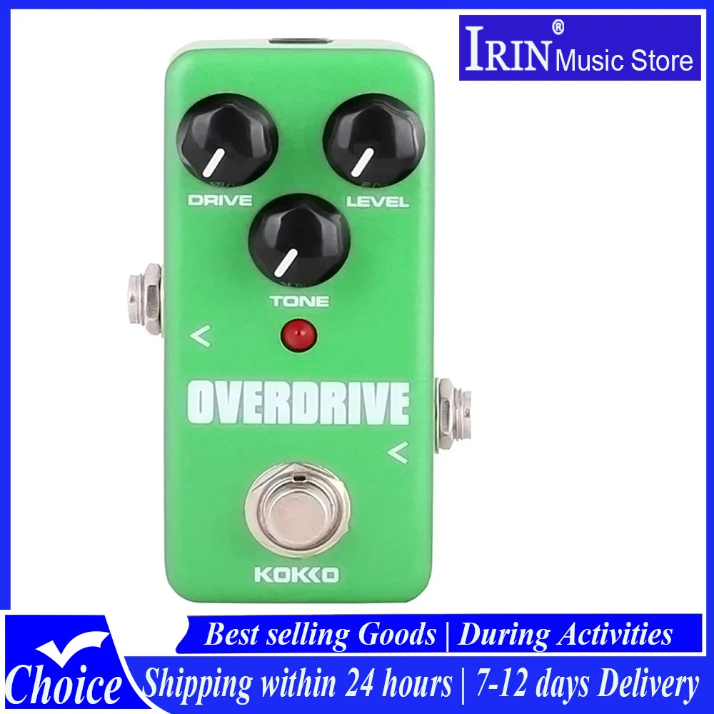 Pedal de Guitarra KOKKO Overdrive, Efecto de Overdrive con Tubo Natural, True Bypass, para Guitarra Eléctrica/Bajo, Accesorios para Efectos