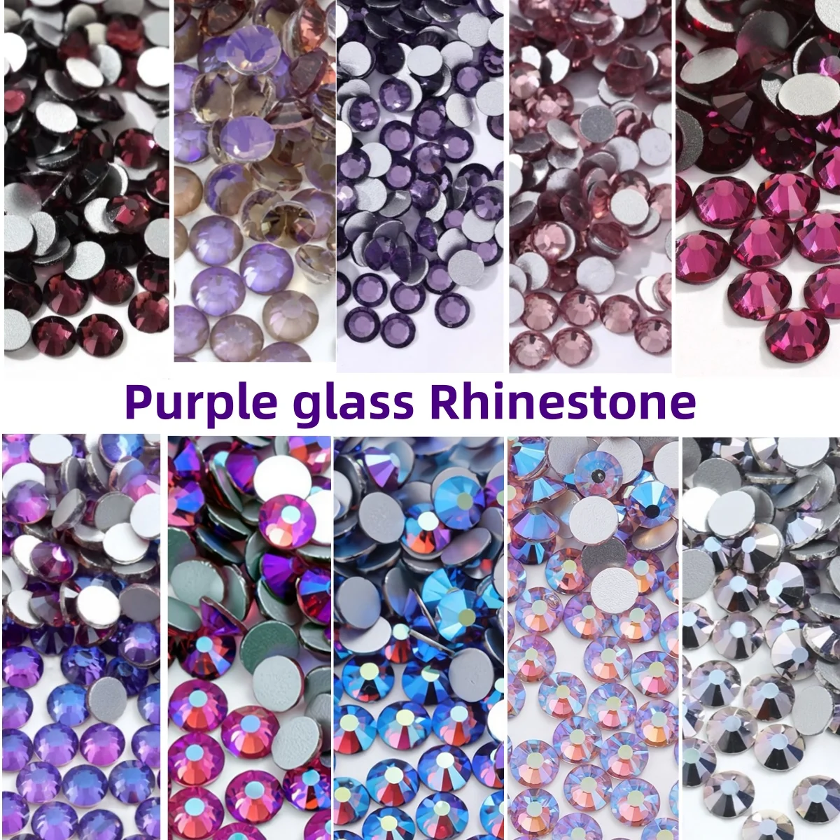 Purple Series Ss3-ss30 Non Hot Fix Rhinestones Flatback Strass Sewing & Fabric Garment Glittering Stones For Diy Decoration