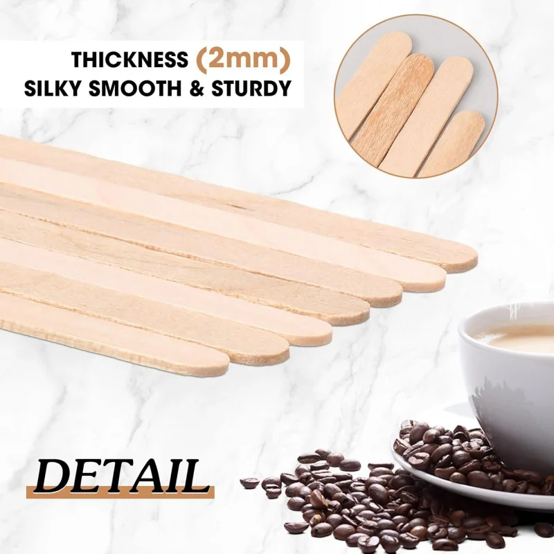 500-3000pc wood coffee stir sticks disposable wooden coffee stirrers bulk long tea stirring stick round end swizzle beverage