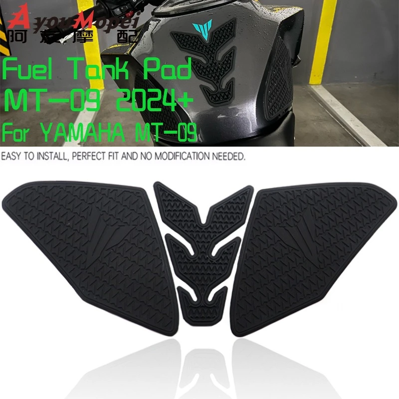 For mt 09 MT09 MT-09 SP MT 09 2024 2025 Tank Pad Protector Sticker Decal Gas Knee Grip Motorcycle Accessories Tank Traction Pad