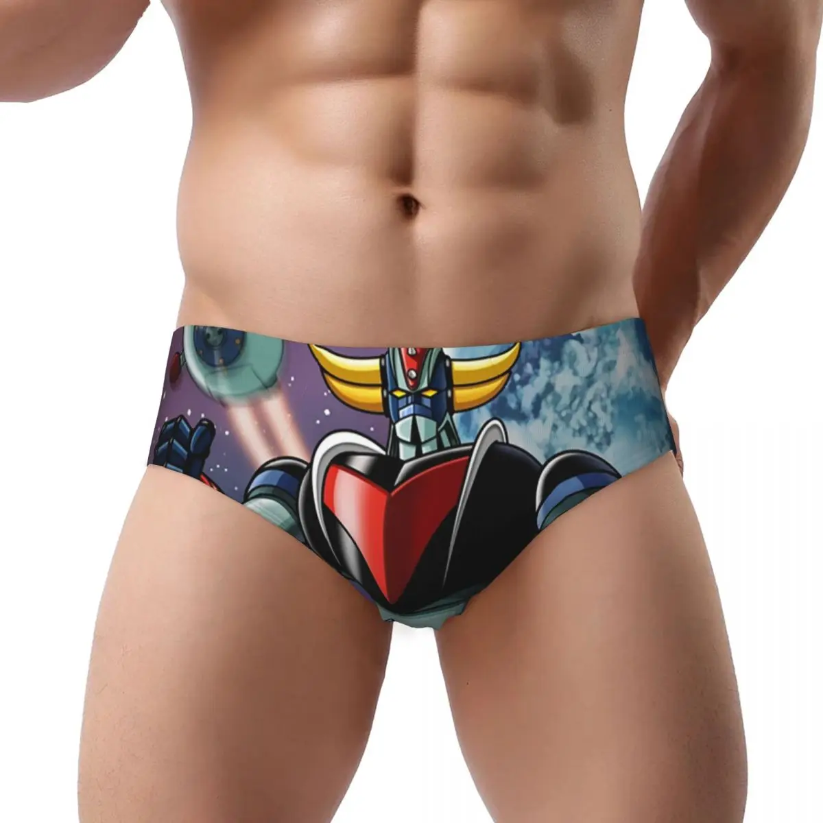 Custom Grendizer Goldrake UFO Robot Men's Briefs Panties Men's Breathable Anime Manga Underwear Underpants