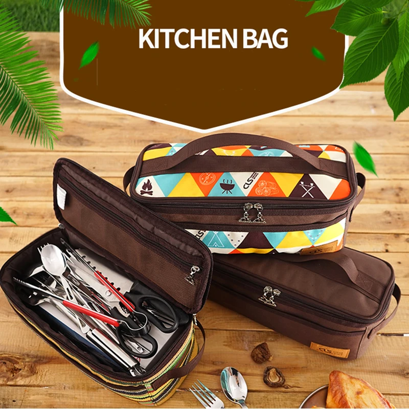 

Outdoor Barbecue Picnic Camping Equipment Forks Spoons Storage Bags Reusable Food Utensils Suitable Any Location Storage Bags