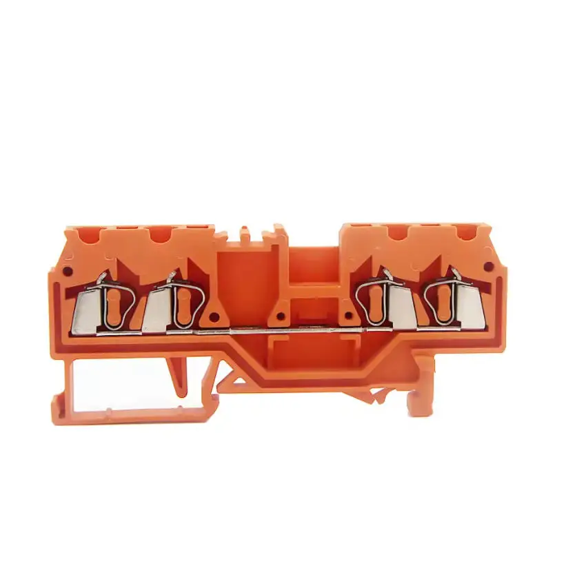 100pcs ST2.5-QUOTTRO Spring cage type two in two out Feed-through Spring Din Rail Terminal Block Approved by U/L CE RoHS