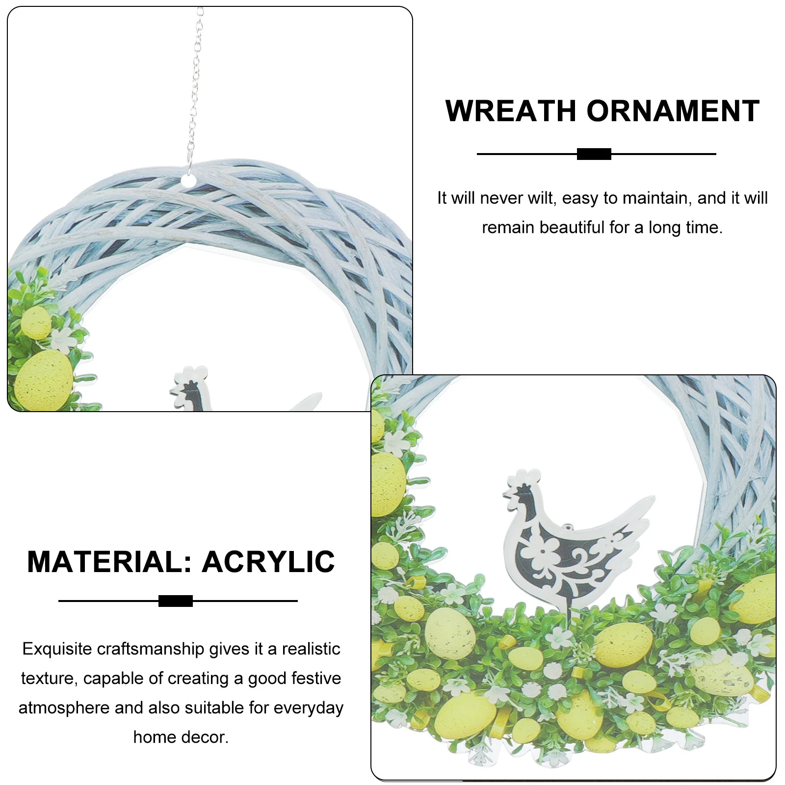

Platinum Flower Lifelike Wreath Hanging Decoration Simulated Garland Decor For Wedding Home Door Wall Hanging Ornament Pendant