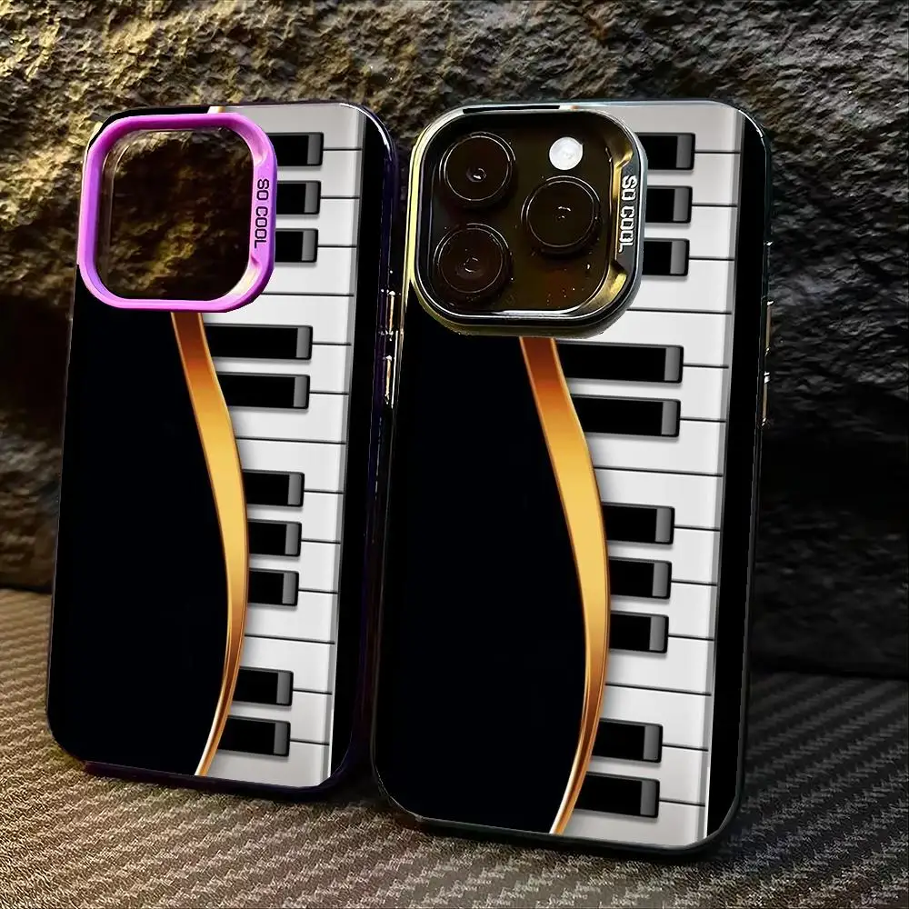 Casing ponsel motif piano ini cocok untuk iPhone 17 16 15 14 13 12 11 Pro/Max/Plus, anti jatuh dan tahan guncangan.