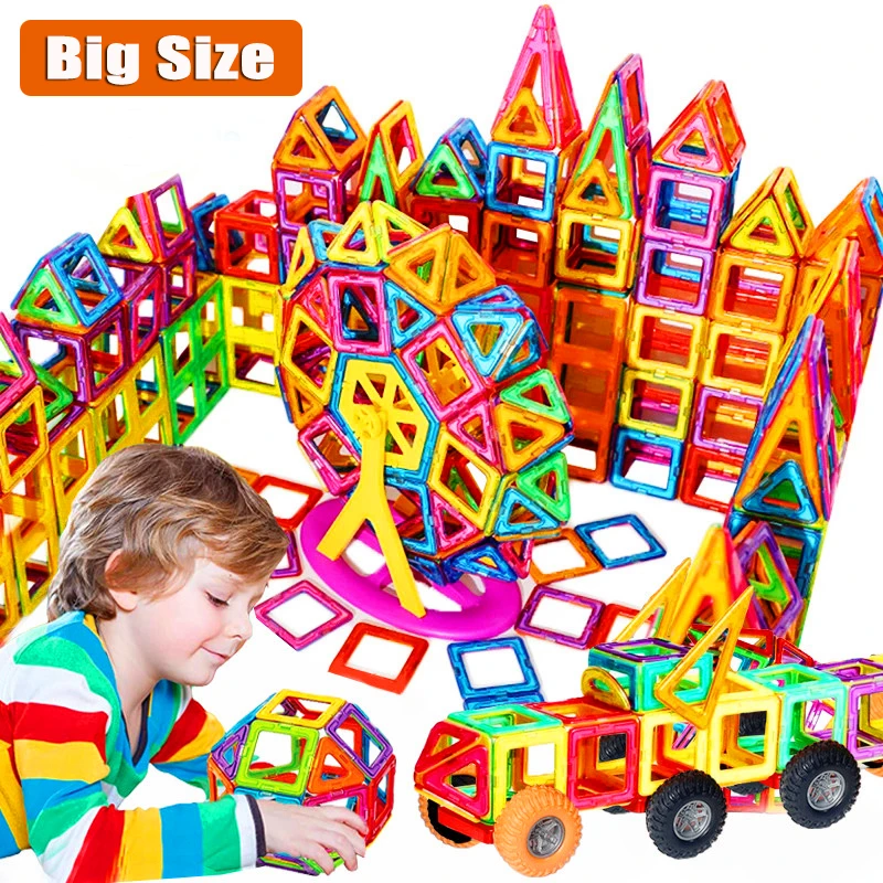 

54Pcs Big Size Magnetic Bricks Building Blocks Set Constructor Games Magnet Designer Magnetic Tiles Gift for Children