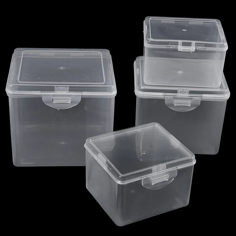 Clear Storage Box with Lid for Jewelry Stationery Headwear Rectangular Plastic Collection Case Multipurpose Home Organizer Box