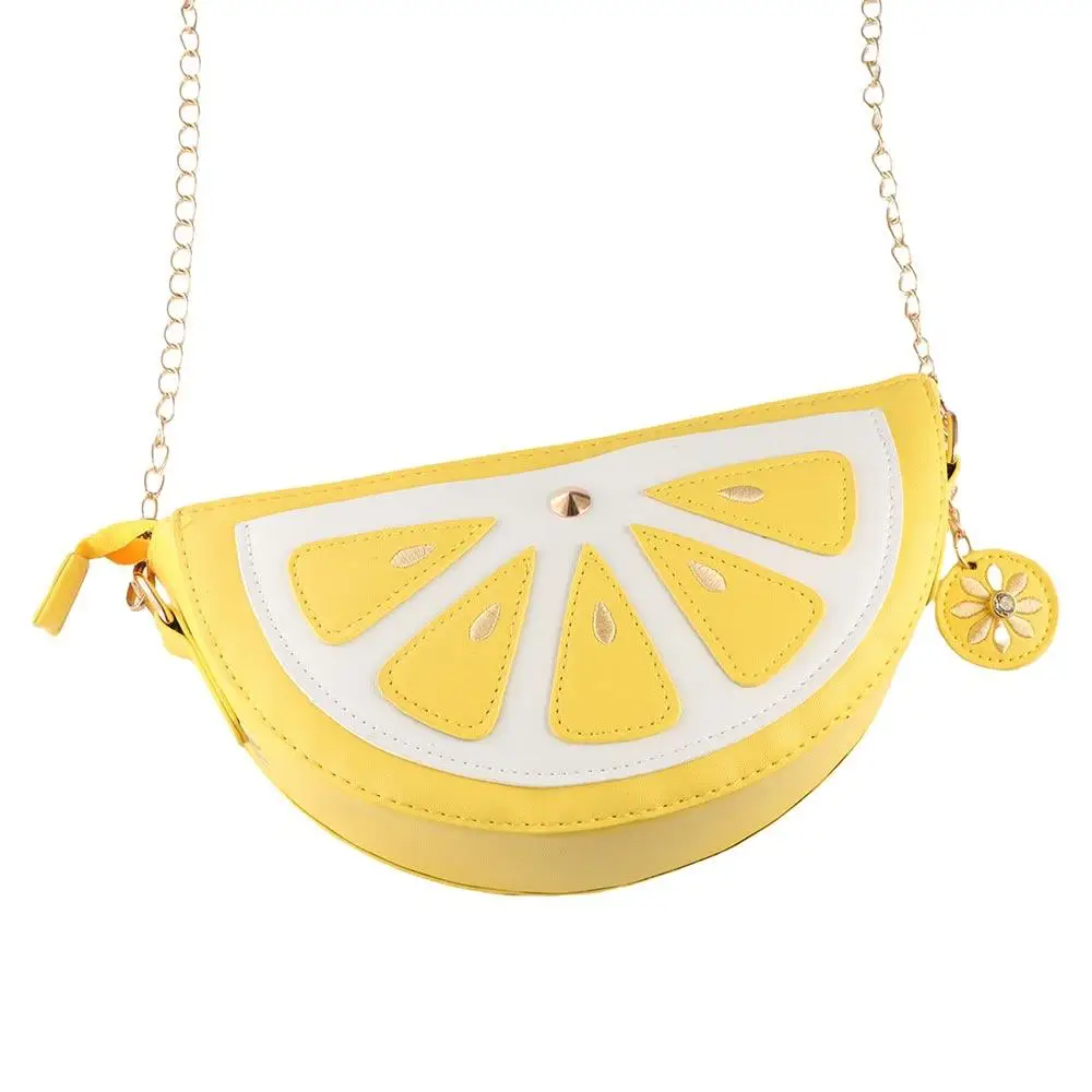 

Leisure PU Leather Fruit Handbag Shopping Phone Lemon Shoulder Bag Underarm Bag Creative Watermelon Bag Women