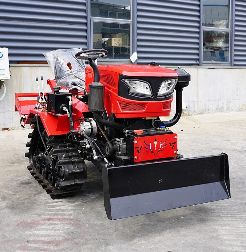 35HP Diesel Tracked Multifunctional Cultivator, Rotary Tiller, Trencher, Mini Agricultural Tracked Tractor, Hot Selling