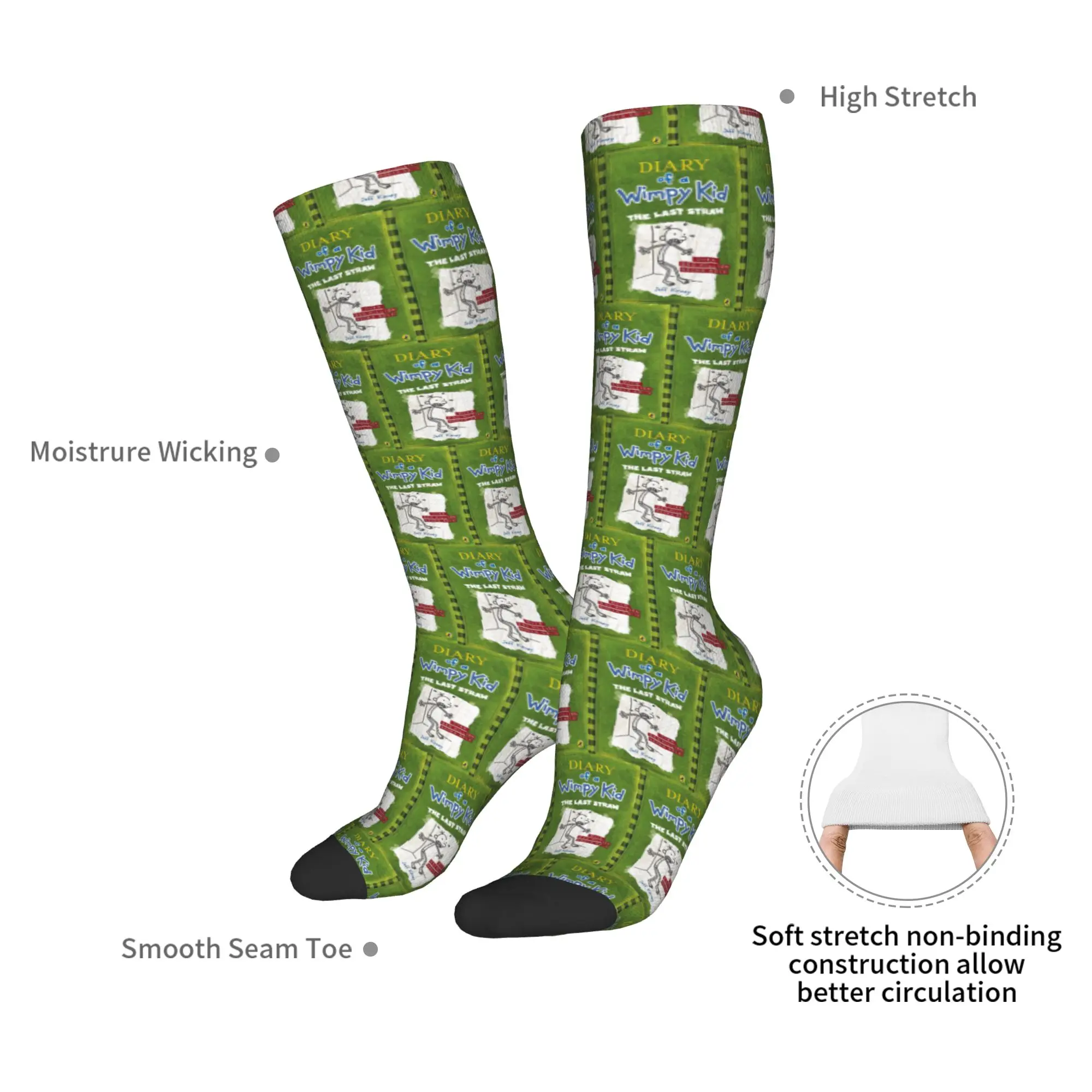 Medias de tripulación para todas las estaciones, diario de un chico Wimpy, calcetines con cubierta de paja, calcetines largos informales de Hip Hop, accesorios para hombres y mujeres