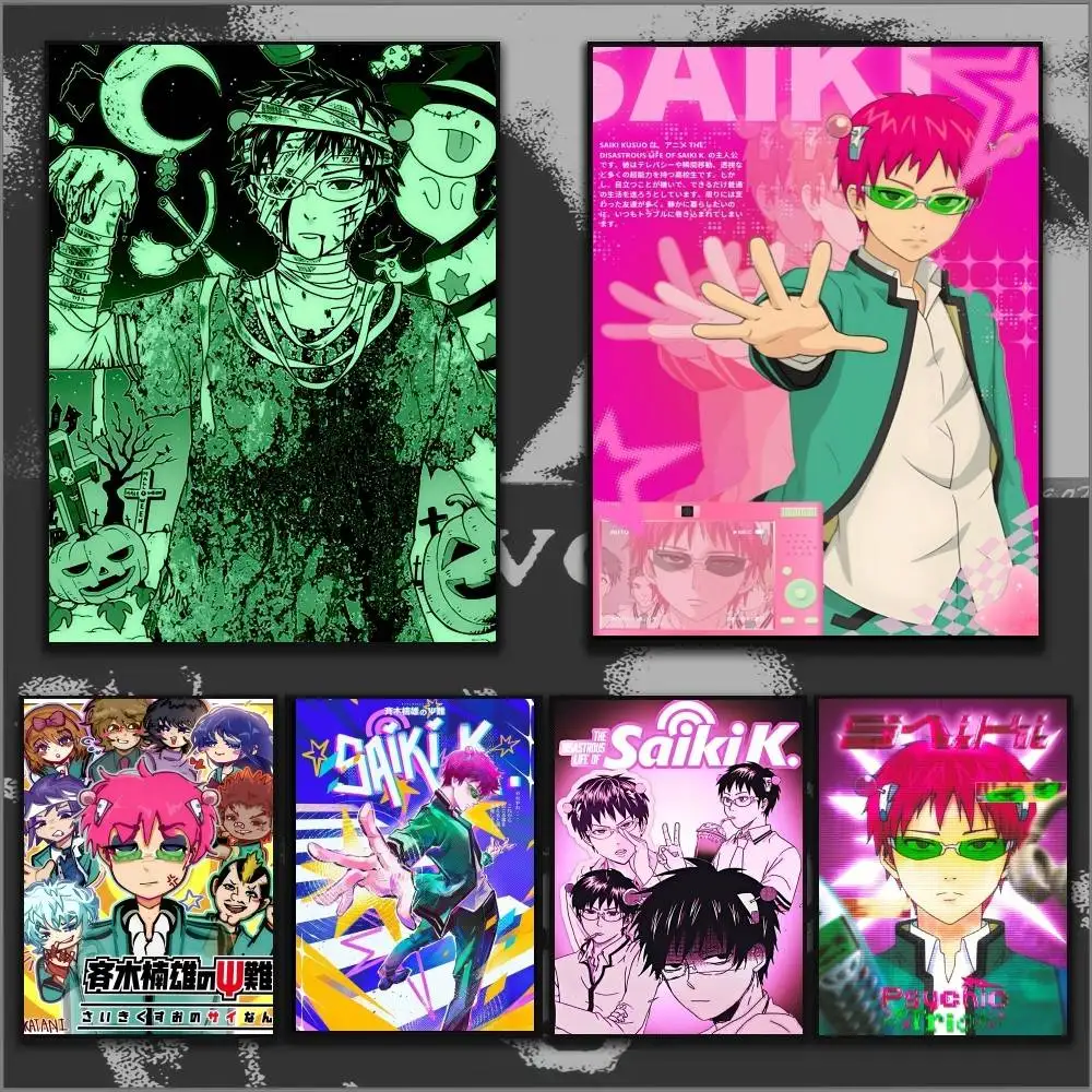 Japanese Anime Saiki K Disasterus Life  Anime Posters Sticky HD Quality Wall Art Retro Posters for Home Kawaii Room Decor