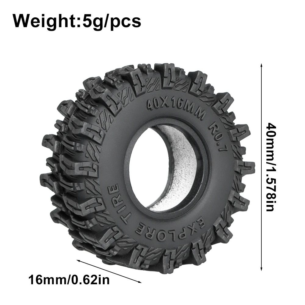 1/30 Rc Crawler Tires 46mm 0.7in Soft Rubber All Terrain Tyres For 1/30 Rock Mud Car Axial Scx30 Ascent-32 Tires Upgrade Parts
